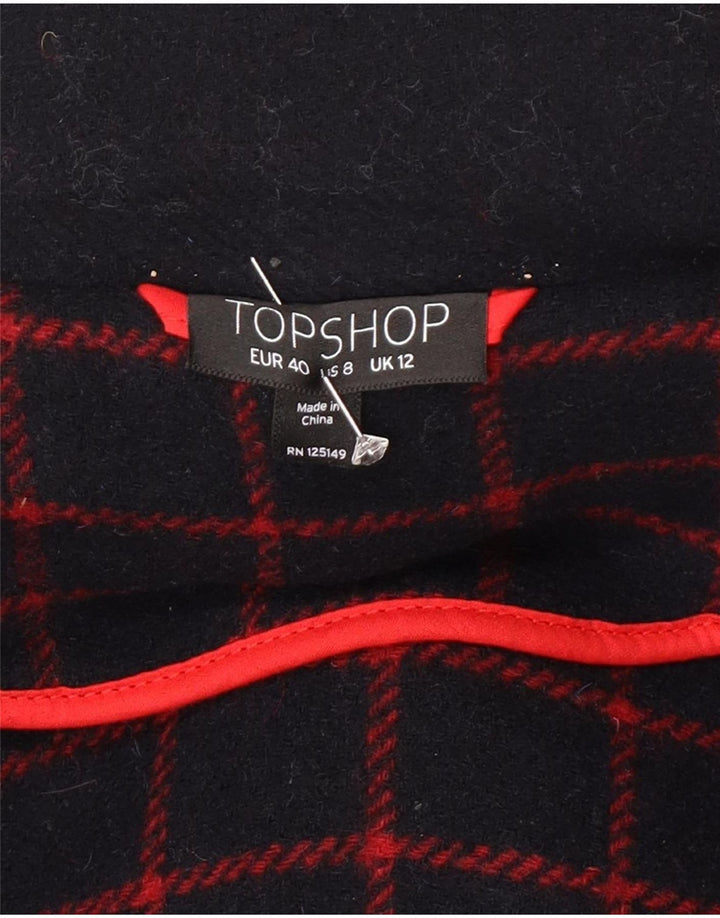 Topshop ženski duffle kaput s kapuljačom UK 12 srednje tamnoplava vuna