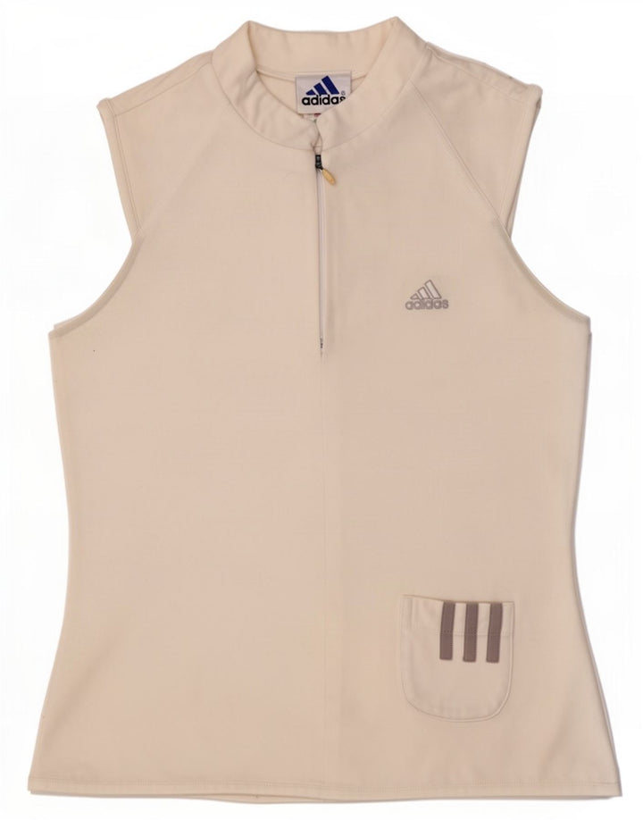 Adidas ženski gornji dio prsluka s izrezom na patentni zatvarač UK 12 srednji bijeli poliester