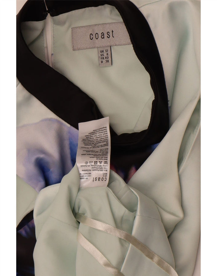 Coast majica kratke kratke bluze bez rukava UK 12 Srednje zelena cvjetna poliester