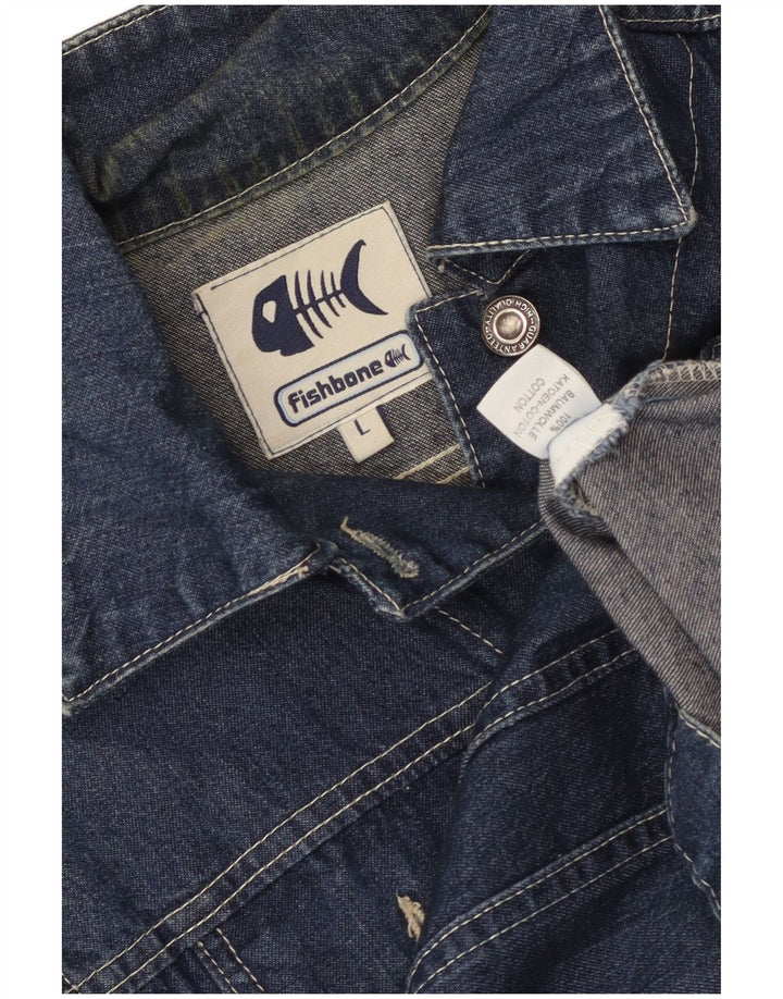 Fishbone ženska traper jakna UK 14 Large tamnoplavi pamuk