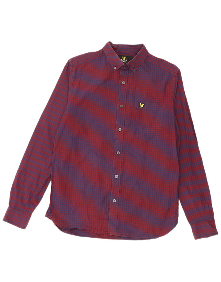 Lyle & Scott Muška košulja Mala bordo pamuk gingham