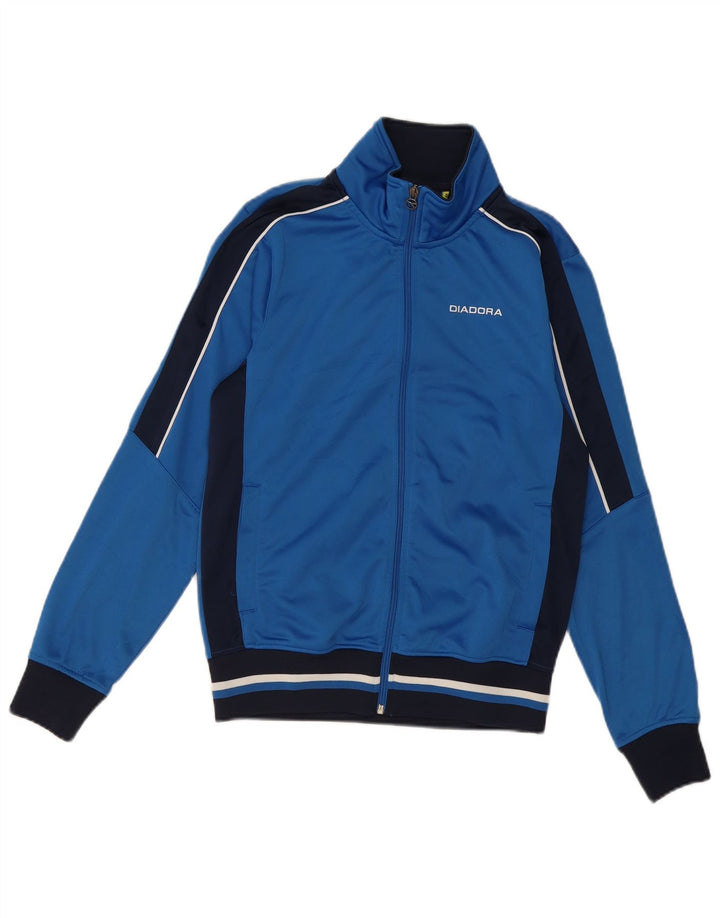 DIADORA Mens Tracksuit Top Jacket Small Blue Colourblock Polyester Vintage Diadora and Second-Hand Diadora from Messina Hembry 
