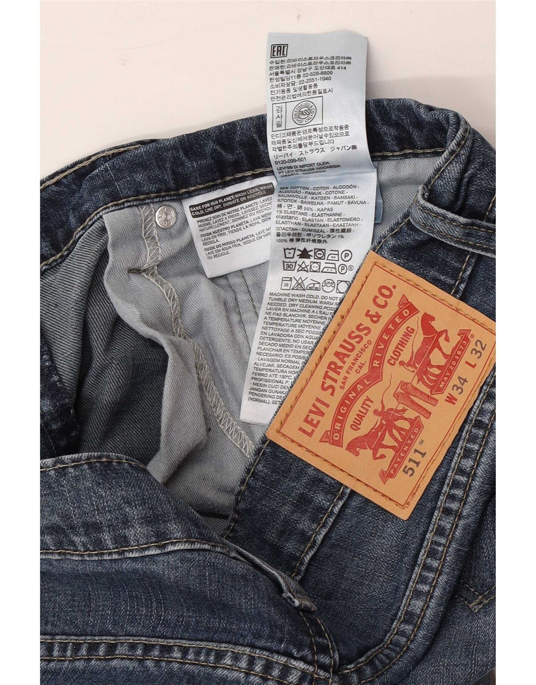 Levi's muške 511 uske traperice W34 L32 plavi pamuk