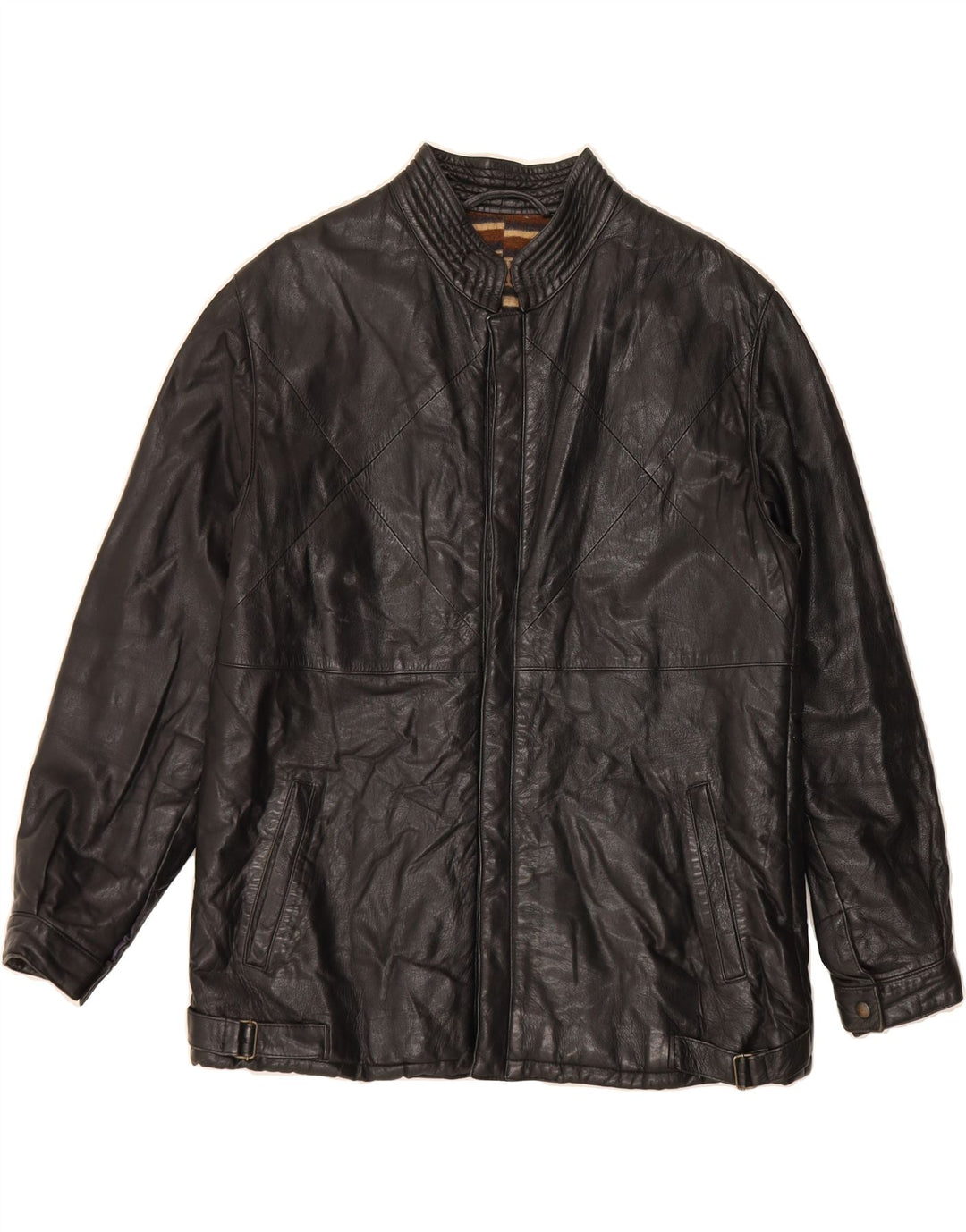 LEONARD Mens Leather Jacket IT 48 Medium Black Vintage Leonard and Second-Hand Leonard from Messina Hembry 