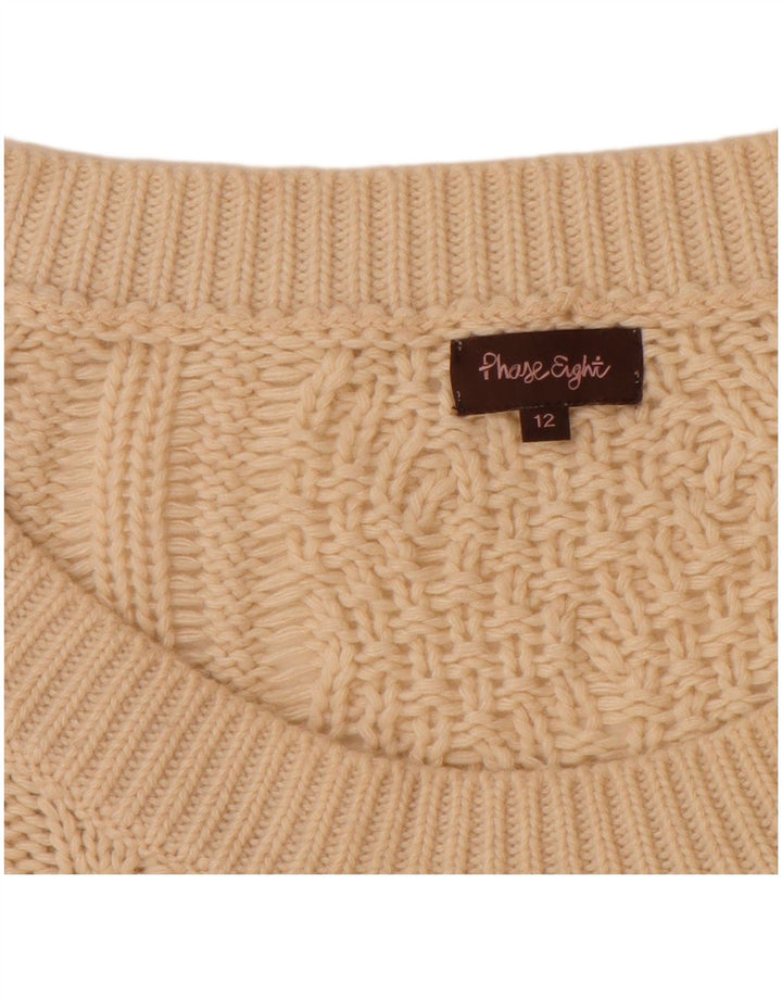 PHASE EIGHT Womens Jumper Dress UK 12 Medium Beige Cotton