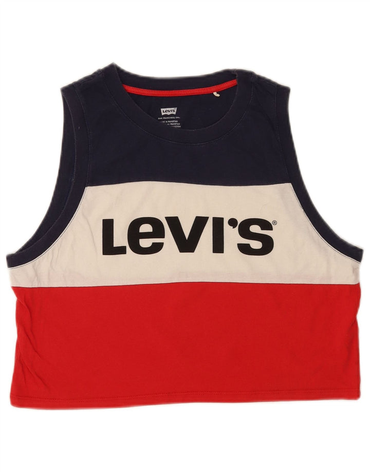 Levi's ženski kratki grafički prsluk UK 10 malih raznobojnih blokova u boji