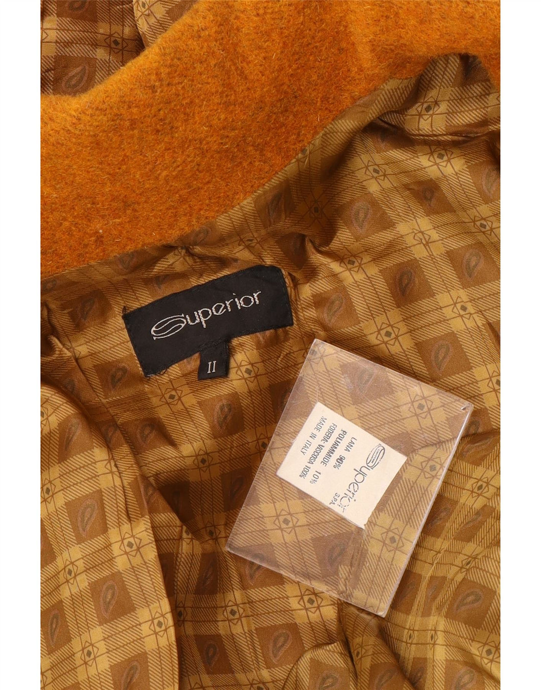 SUPERIOR ženski duffle kaput s kapuljačom UK 18 XL narančasta vuna