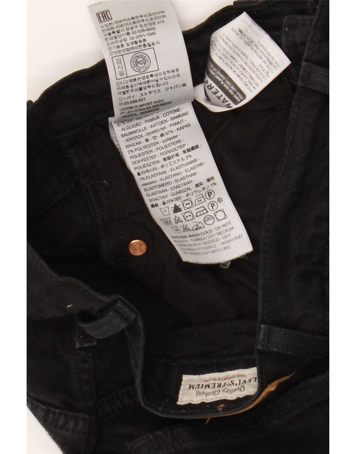 Levi's ženske ravne traperice s prsnim košem W24 L27 crni pamuk