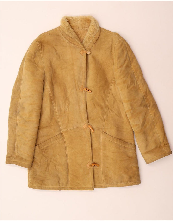 Vintage ženski Sherpa Shearling kaput UK 14 veliki bež