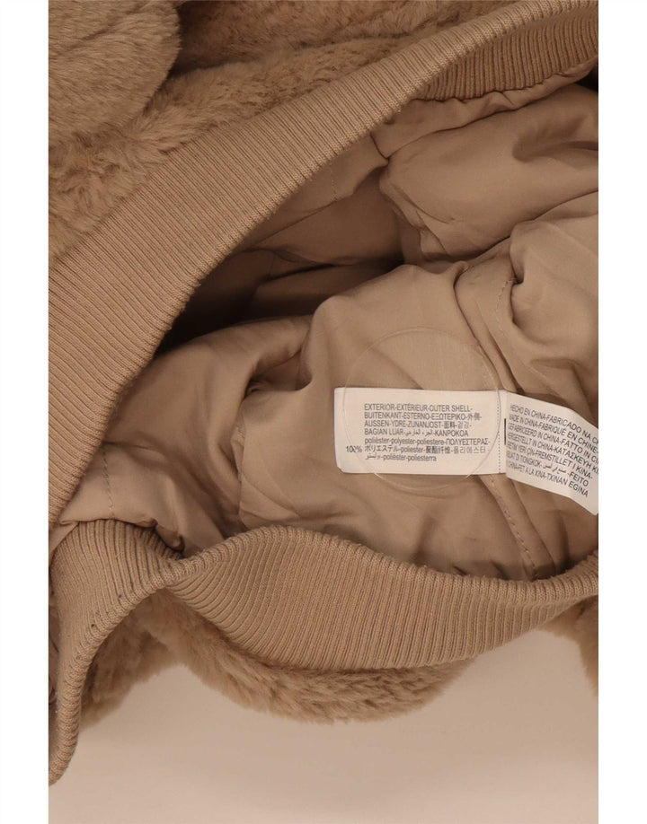 Zara Girls Teddy Bear Bomber jakna 9-10 godina bež poliester