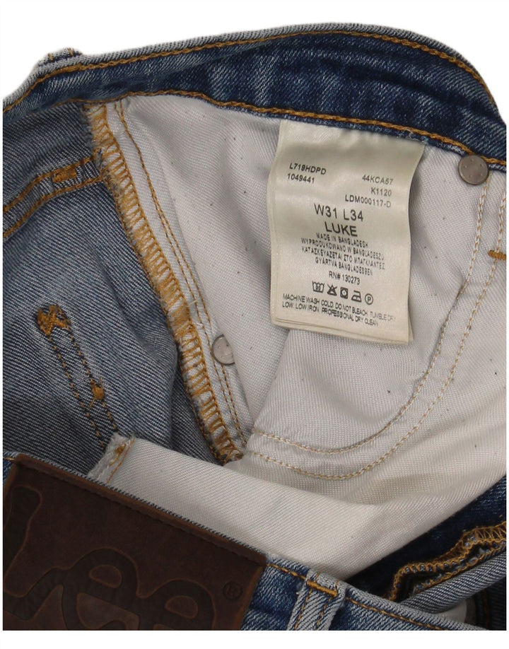 Lee Mens Luke Tapered Slim Jeans W31 L34 Plavi pamuk