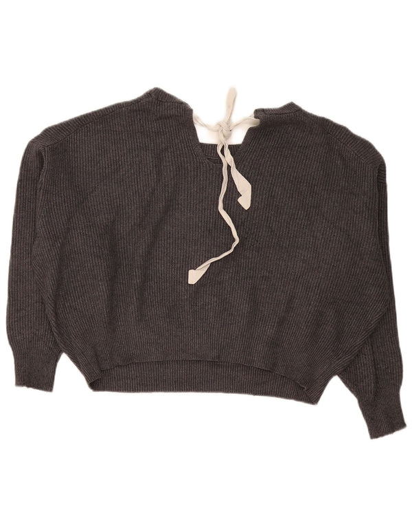 Zara ženski kratki džemper s kratkim izrezom UK 10 Small Gray