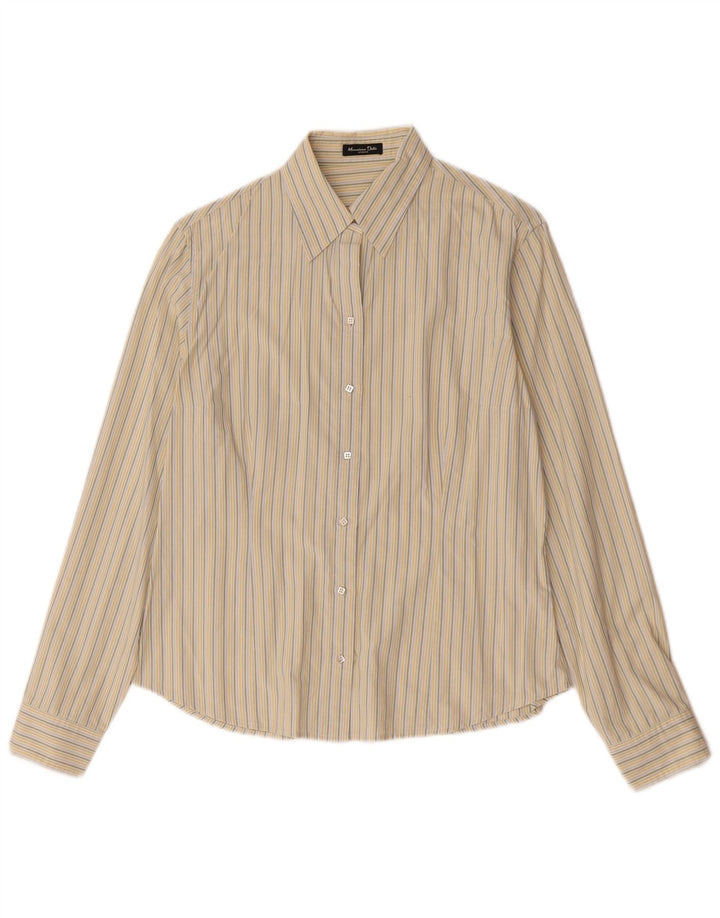 Ženska košulja Massimo Dutti UK 14 srednje bež prugasta svila