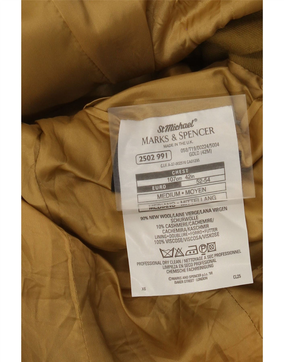 Marks & Spencer muška jakna sako s 3 gumba UK 42 XL kaki vuna