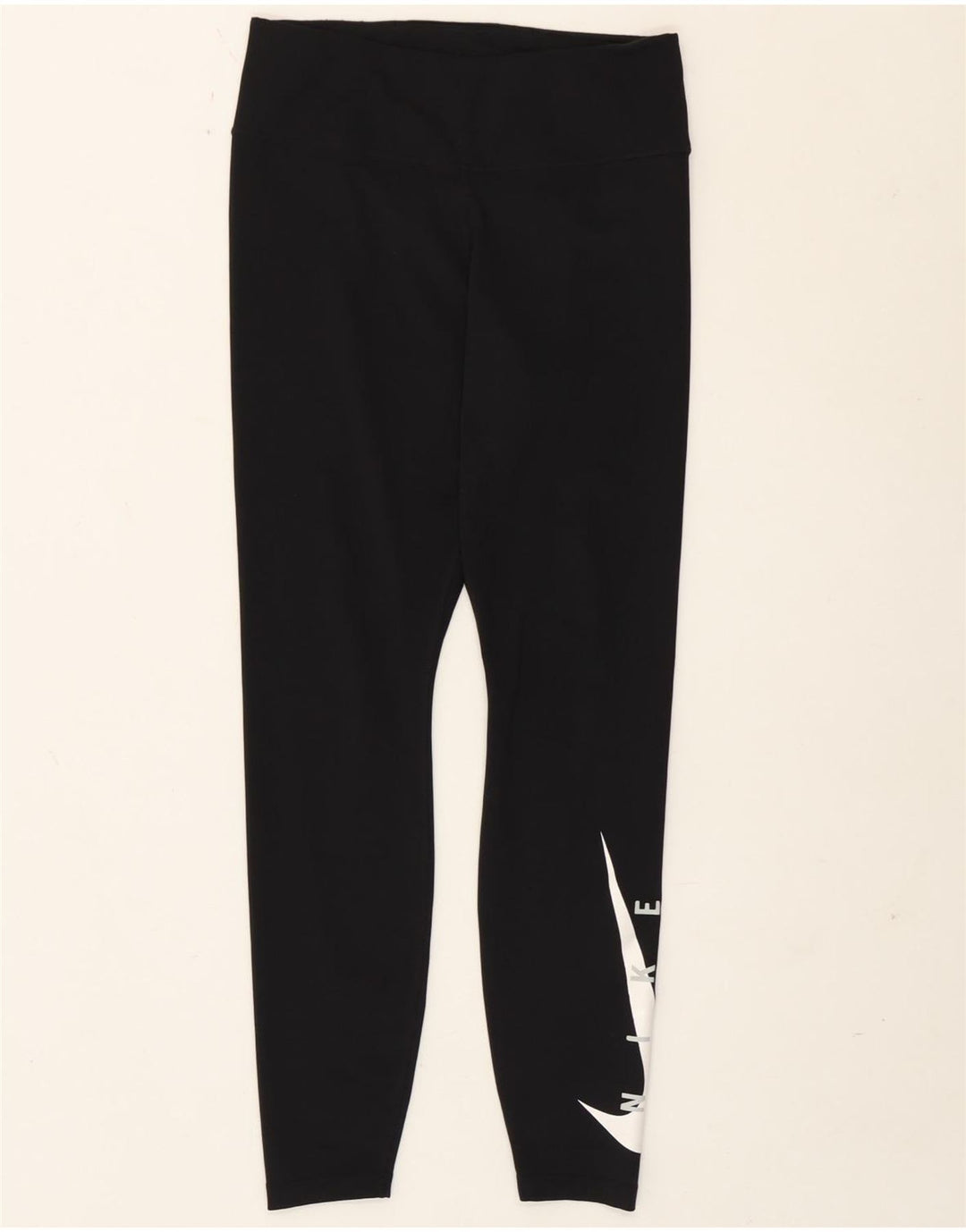 Nike Ženske Dri Fit Graphic Leggings UK 12 Srednje crni poliester