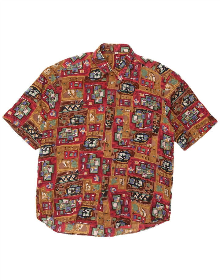 VINTAGE muška košulja kratkih rukava XL smeđa patchwork