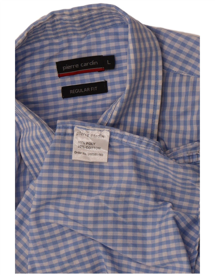 Pierre Cardin muška majica standardnog kroja, veliki plavi gingham poliester