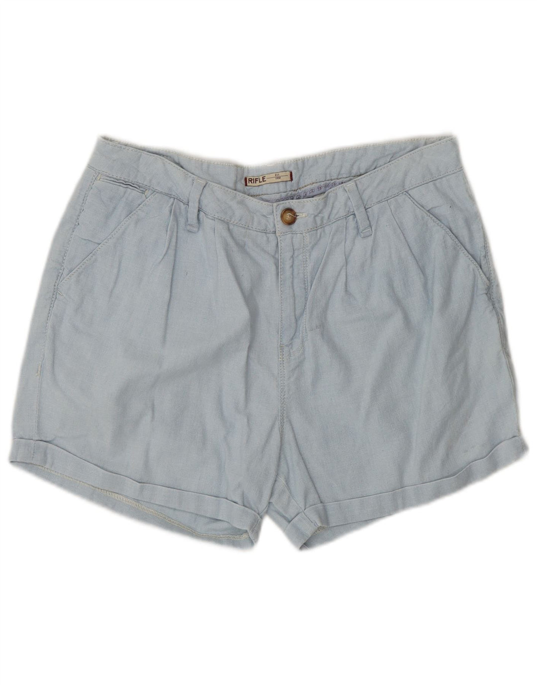 RIFLE Ženske kratke chino hlače s štipaljkama W29 srednje plave