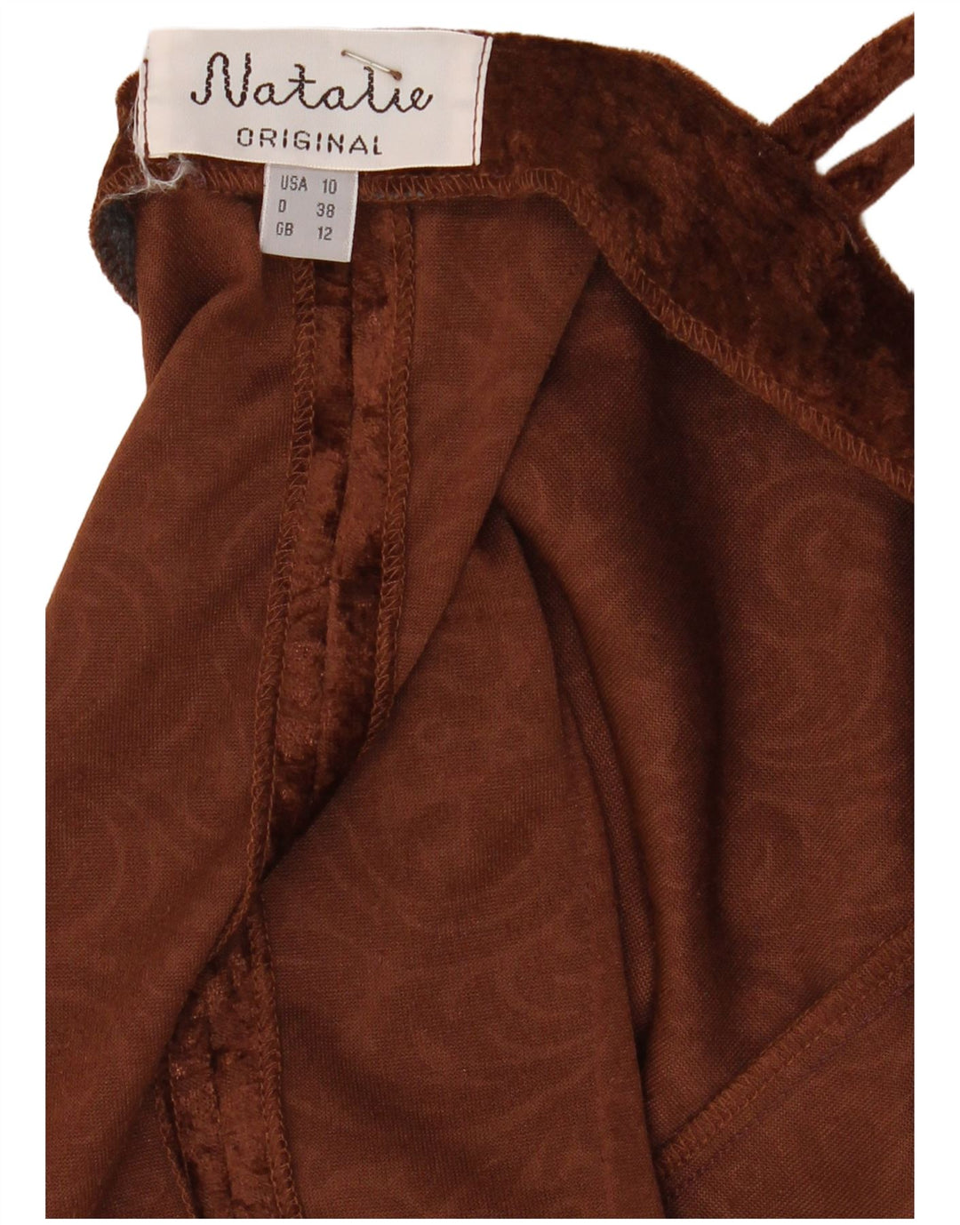 Vintage ženski baršunasti set od 2 komada UK 12 srednje smeđi paisley