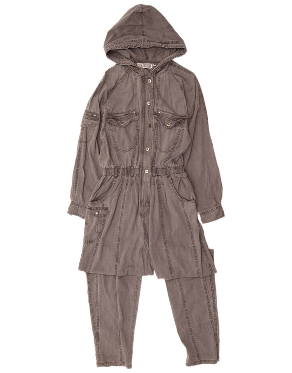 TOGETHER Womens Hooded Jumpsuit UK 14 Medium  Grey