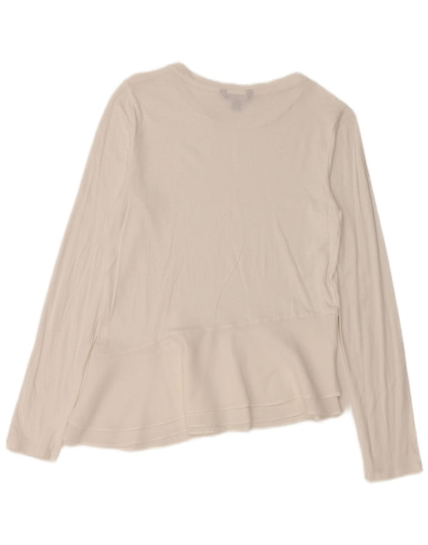 TOMMY HILFIGER Ženska asimetrična majica dugih rukava UK 10 Mala bijela