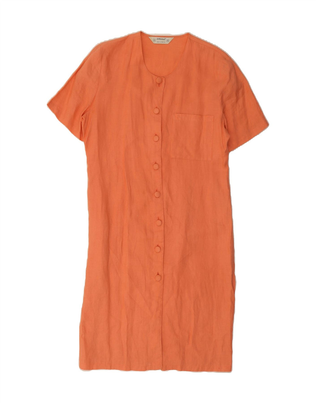 ST MICHAEL Womens Shirt Dress UK 14 Large  Orange Vintage St Michael and Second-Hand St Michael from Messina Hembry 