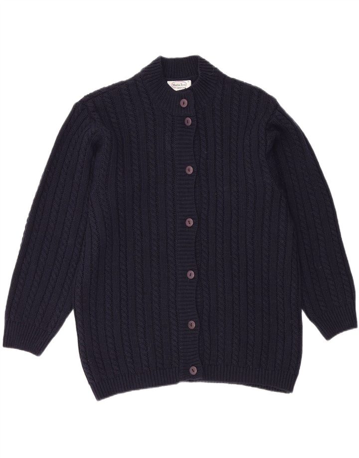 MARIA JOSE Womens Cardigan Sweater IT 42 Medium Navy Blue Wool Vintage Maria Jose and Second-Hand Maria Jose from Messina Hembry 