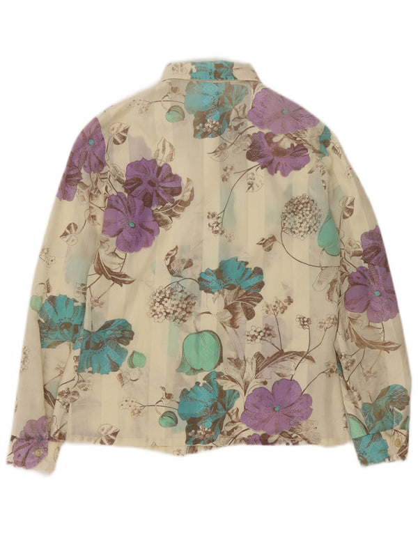 Vintage ženska prozirna košulja bluza UK 10 malih raznobojnih cvjetova