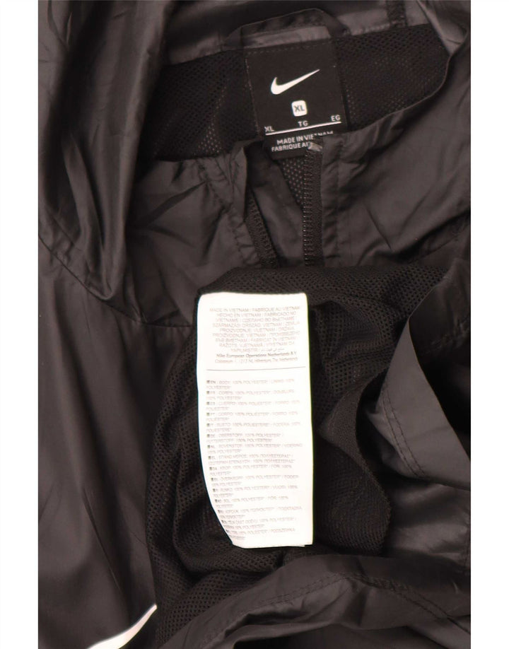 Nike muška kišna jakna s kapuljačom s grafičkim motivima UK 42 XL crni poliester