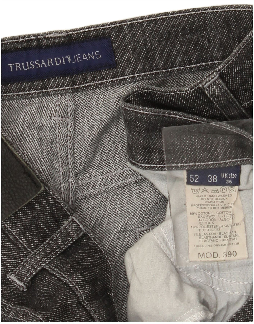 TRUSSARDI muške ravne traperice W36 L27 sivi pamuk
