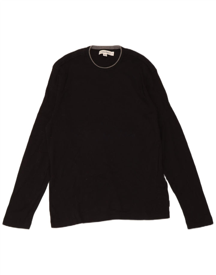 Calvin Klein muški džemper s okruglim izrezom Srednji crni pamuk