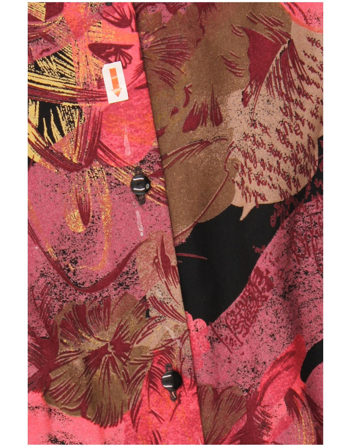 Vintage ženski dvodijelni komplet suknji UK 12 Srednji W27 Bordo cvjetni retro