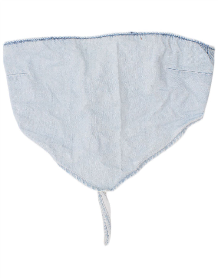 Zara ženski crop top od trapera srednje plave boje