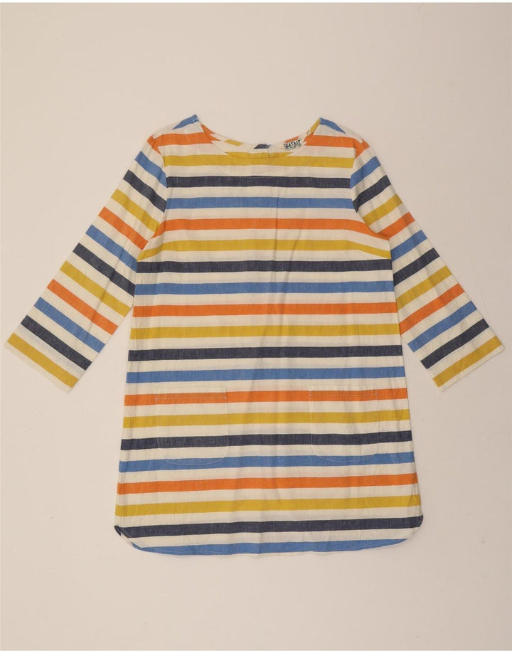 SEASALT Womens 3/4 Sleeve Sheath Dress UK 12 Medium Multicoloured Striped Vintage Seasalt and Second-Hand Seasalt from Messina Hembry 