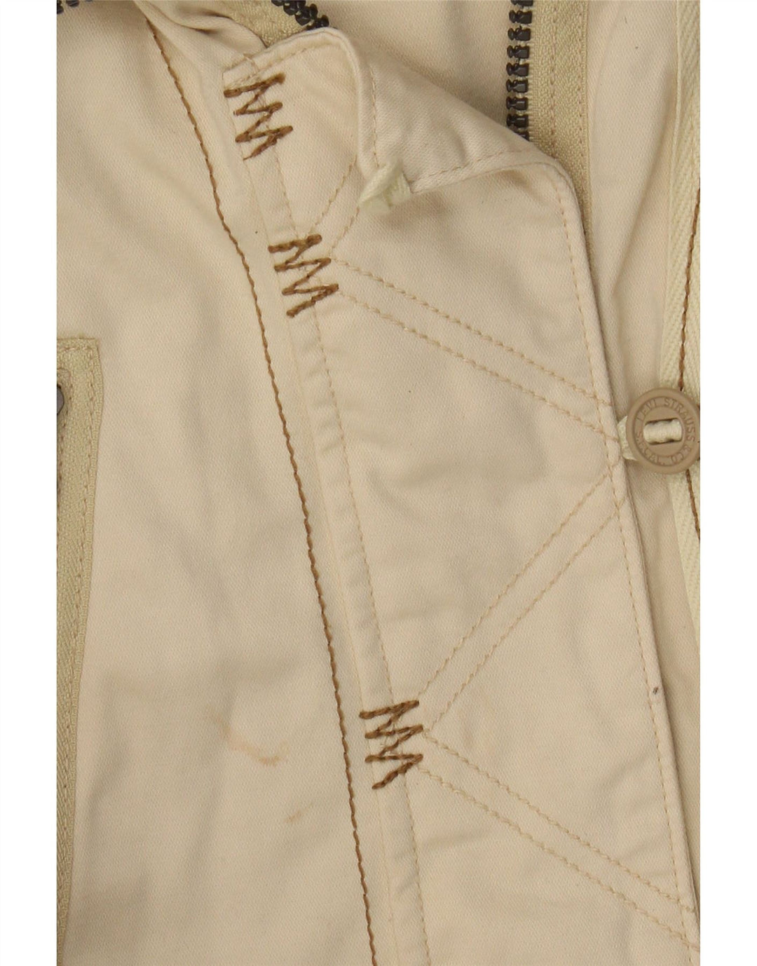 Levi's Ženska pomoćna jakna s kapuljačom s grafičkim motivima UK 10 Small Beige Cotton