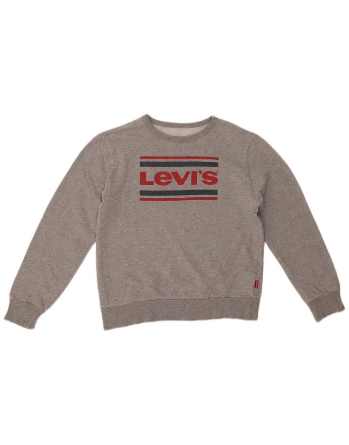 LEVI'S Boys Graphic Sweatshirt Džemper 11-12 godina sivi pamuk