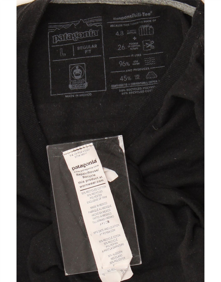 PATAGONIA Muška majica kratkih rukava regularnog kroja, veliki crni pamuk