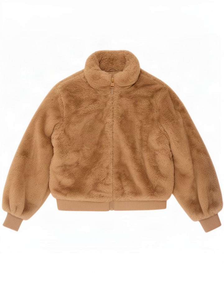 Zara Girls Teddy Bear Bomber jakna 9-10 godina bež poliester