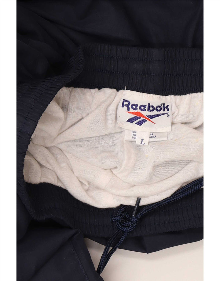 Reebok muške trenirke Hlače Joggers Large tamnoplavi poliester