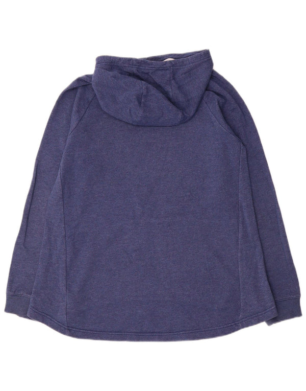 Nike Girls Graphic Hoodie Jumper 13-14 Years XL Navy Blue Cotton