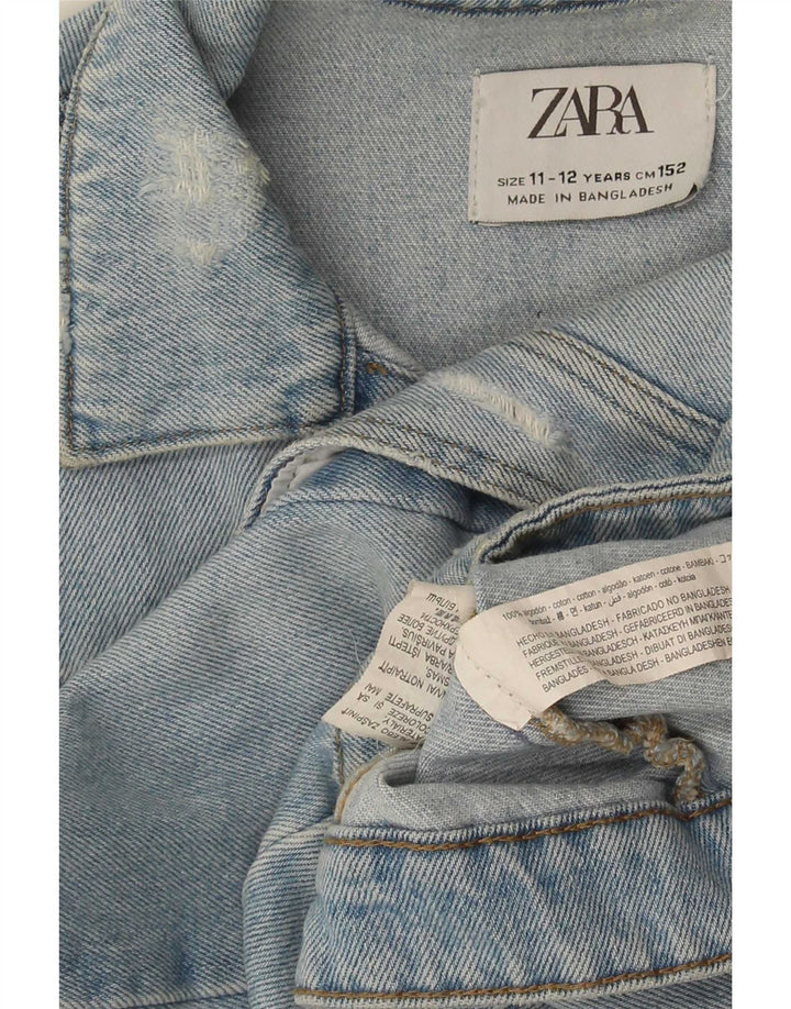 Zara Girls Distressed Denim jakna 11-12 godina plavi pamuk