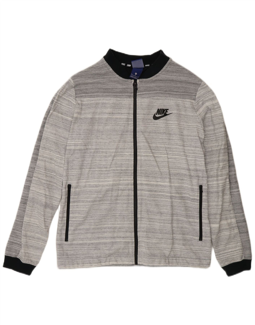 Nike ženska gornja jakna trenirke srednjeg kroja, pamuk na srednje sive pruge