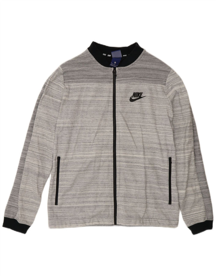 Nike ženska gornja jakna trenirke srednjeg kroja, pamuk na srednje sive pruge