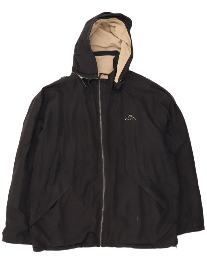 KAPPA Mens Hooded Reversible Jacket UK 42 XL Black
