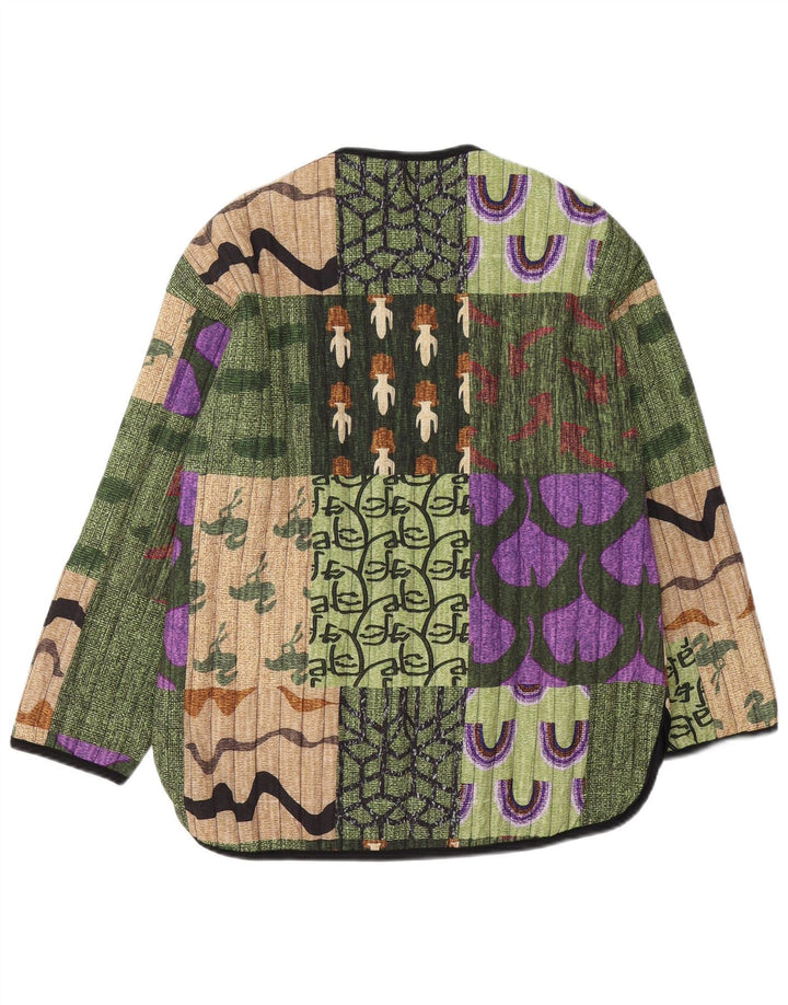 Vintage ženski sako s 5 gumba UK 14 srednje raznobojni patchwork