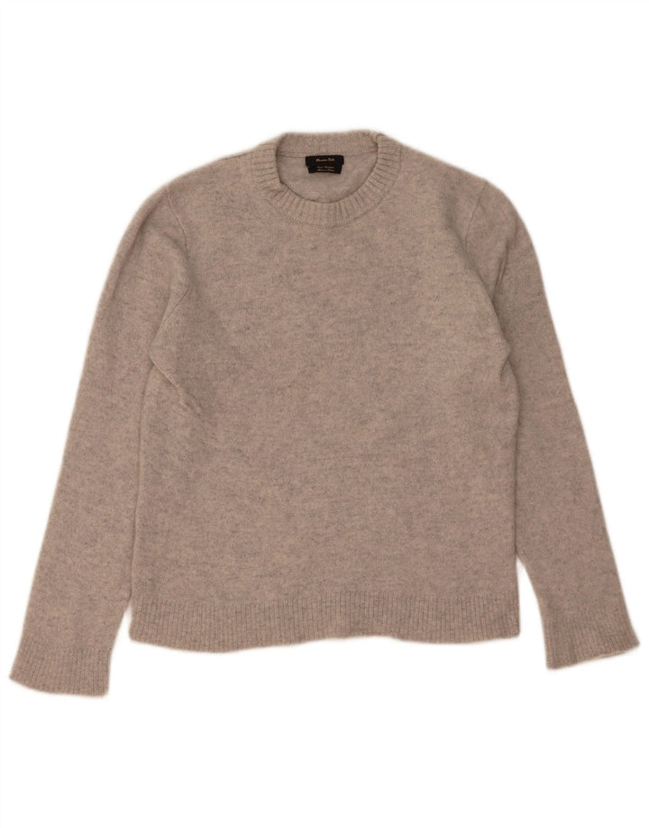 Ženski džemper s okruglim izrezom Massimo Dutti UK 14 srednje sivo s pjegama