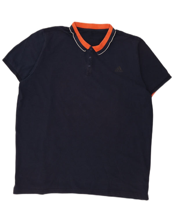 ADIDAS muška polo majica 3XL tamnoplavi pamuk u blok boji