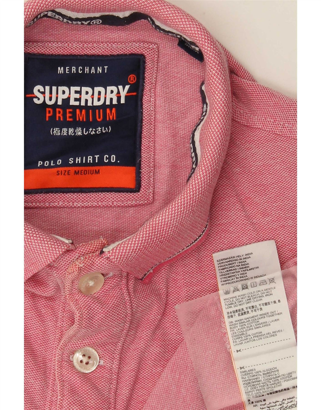 Superdry muška polo majica, srednje ružičasti flekasti pamuk