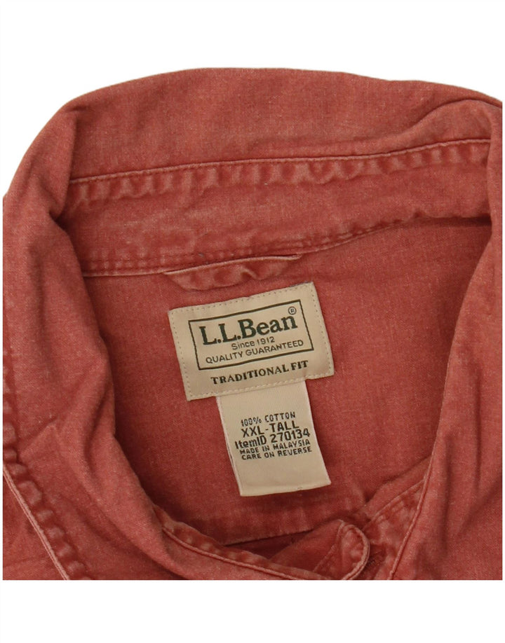 L.L.BEAN muška visoka tradicionalna košulja 2XL, crveni pamuk