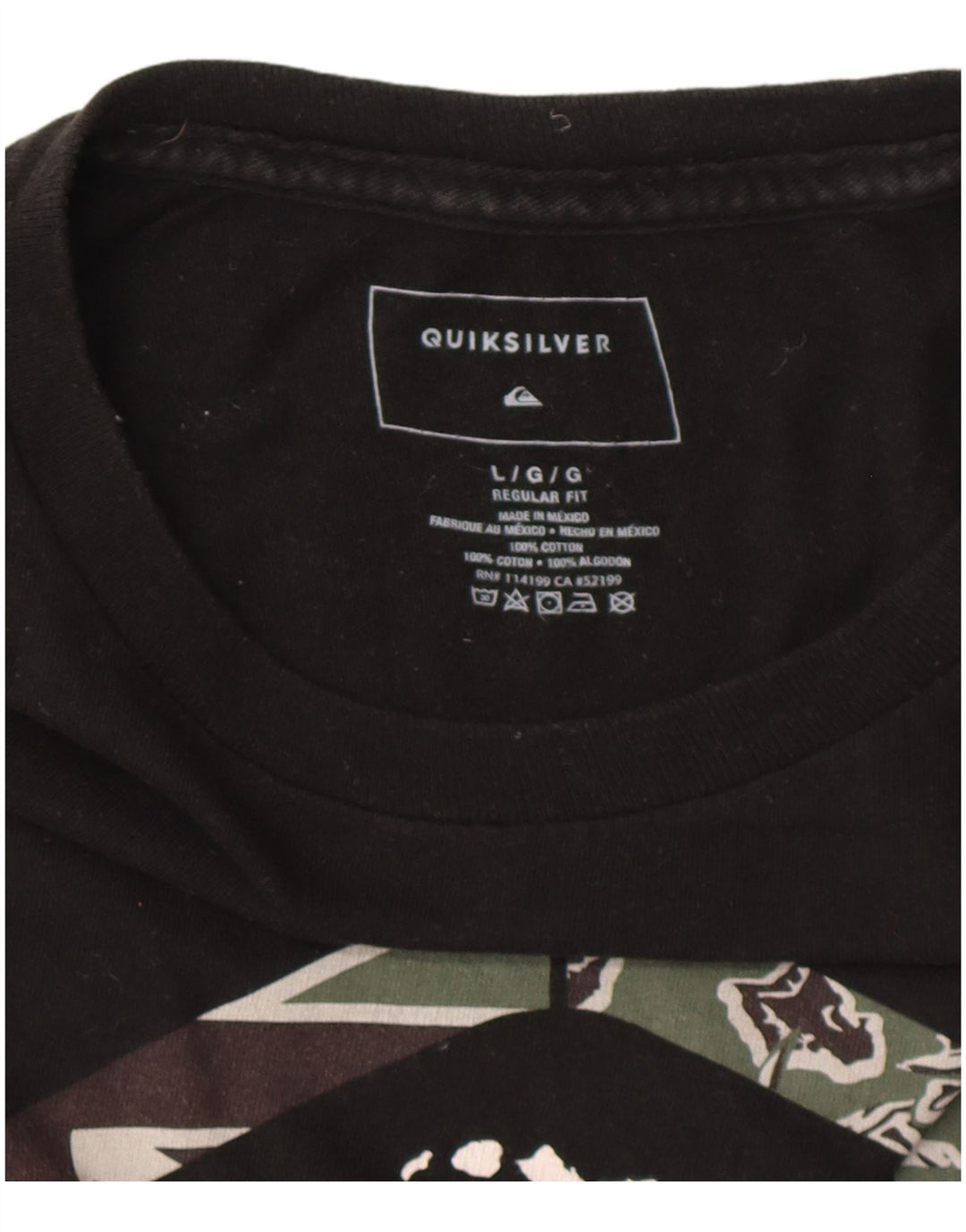 QUIKSILVER Muška majica kratkih rukava Hawaii Regular kroja Velika crna pamučna majica